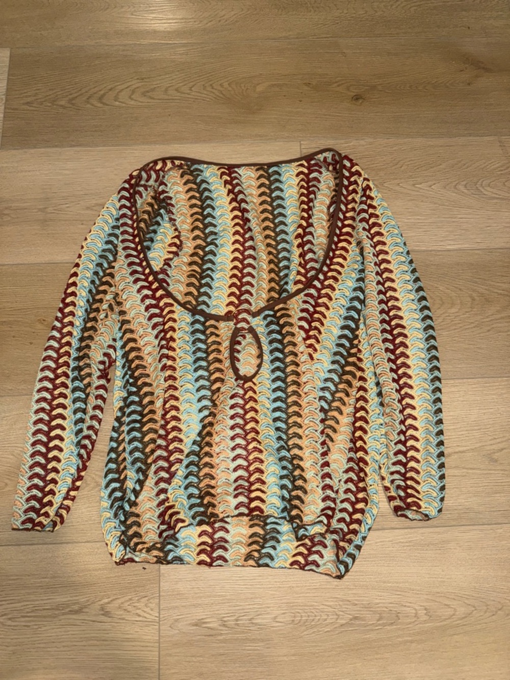 Women’s Crochet Swim Coverup Tunic - Multicolor